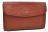 Authentic LOUIS VUITTON Epi Montaigne 27 Clutch Bag Brown M52653 LV 8472C