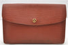 Authentic LOUIS VUITTON Epi Montaigne 27 Clutch Bag Brown M52653 LV 8472C