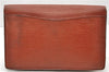 Authentic LOUIS VUITTON Epi Montaigne 27 Clutch Bag Brown M52653 LV 8472C