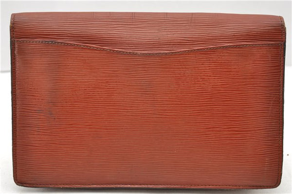 Authentic LOUIS VUITTON Epi Montaigne 27 Clutch Bag Brown M52653 LV 8472C