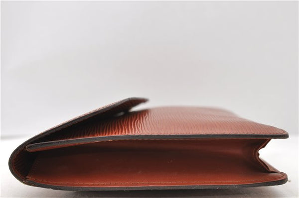 Authentic LOUIS VUITTON Epi Montaigne 27 Clutch Bag Brown M52653 LV 8472C