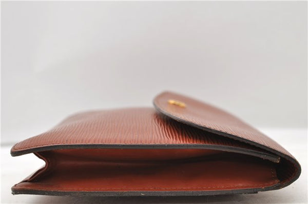 Authentic LOUIS VUITTON Epi Montaigne 27 Clutch Bag Brown M52653 LV 8472C