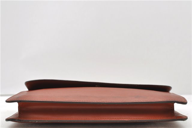 Authentic LOUIS VUITTON Epi Montaigne 27 Clutch Bag Brown M52653 LV 8472C