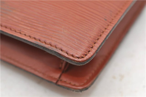 Authentic LOUIS VUITTON Epi Montaigne 27 Clutch Bag Brown M52653 LV 8472C