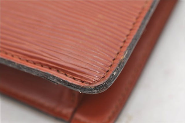 Authentic LOUIS VUITTON Epi Montaigne 27 Clutch Bag Brown M52653 LV 8472C