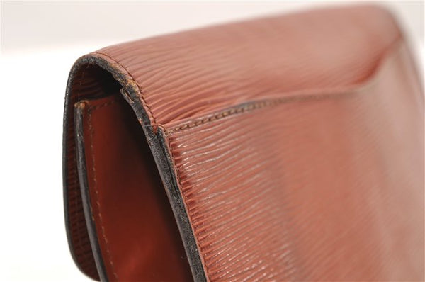Authentic LOUIS VUITTON Epi Montaigne 27 Clutch Bag Brown M52653 LV 8472C