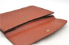 Authentic LOUIS VUITTON Epi Montaigne 27 Clutch Bag Brown M52653 LV 8472C