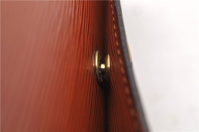 Authentic LOUIS VUITTON Epi Montaigne 27 Clutch Bag Brown M52653 LV 8472C