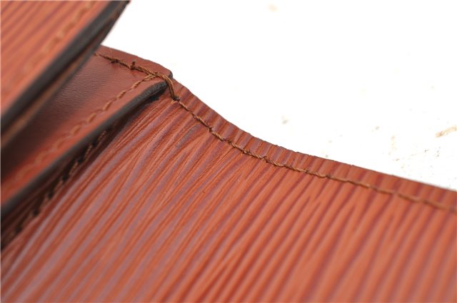 Authentic LOUIS VUITTON Epi Montaigne 27 Clutch Bag Brown M52653 LV 8472C