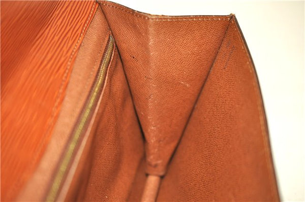 Authentic LOUIS VUITTON Epi Montaigne 27 Clutch Bag Brown M52653 LV 8472C