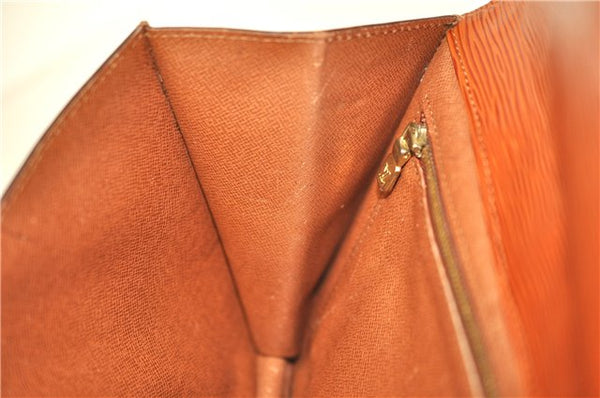 Authentic LOUIS VUITTON Epi Montaigne 27 Clutch Bag Brown M52653 LV 8472C