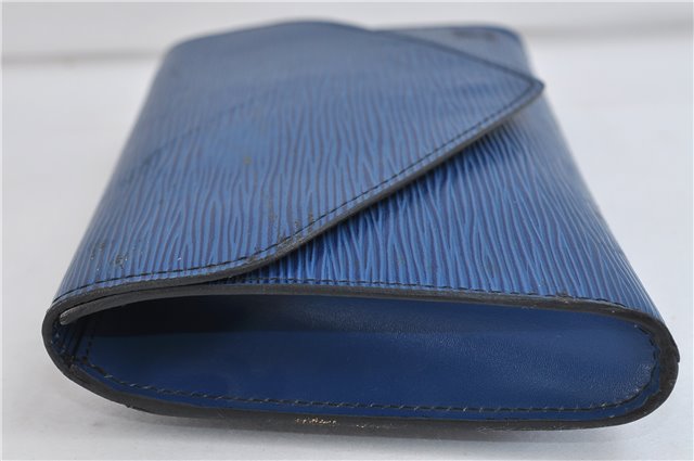 Authentic LOUIS VUITTON Epi Arts Deco Clutch Bag Blue M52635 LV 8473C