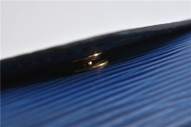 Authentic LOUIS VUITTON Epi Arts Deco Clutch Bag Blue M52635 LV 8473C