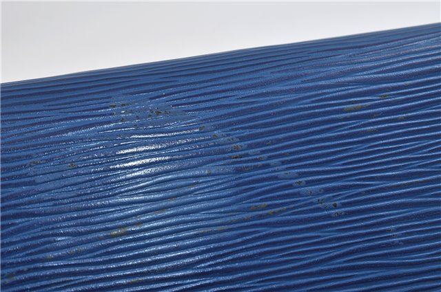 Authentic LOUIS VUITTON Epi Arts Deco Clutch Bag Blue M52635 LV 8473C