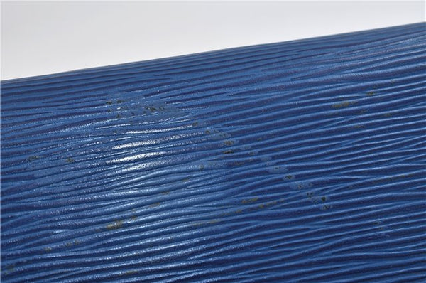 Authentic LOUIS VUITTON Epi Arts Deco Clutch Bag Blue M52635 LV 8473C