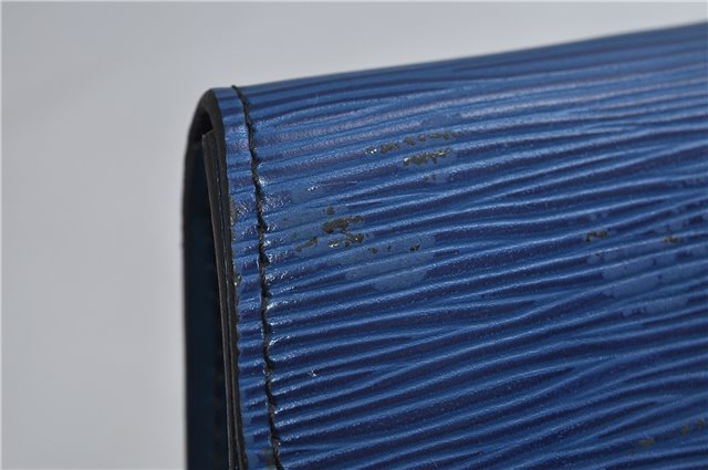 Authentic LOUIS VUITTON Epi Arts Deco Clutch Bag Blue M52635 LV 8473C