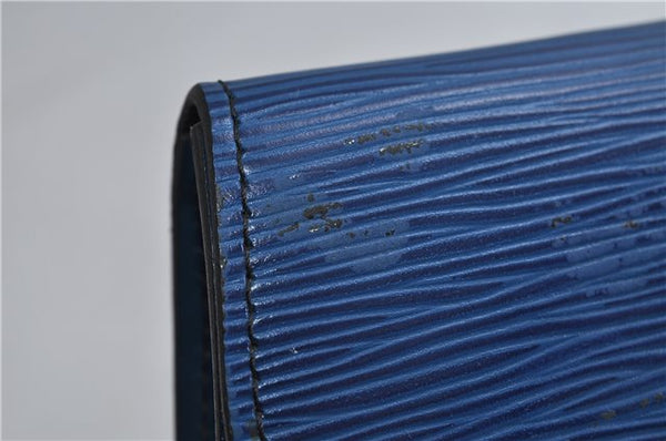 Authentic LOUIS VUITTON Epi Arts Deco Clutch Bag Blue M52635 LV 8473C