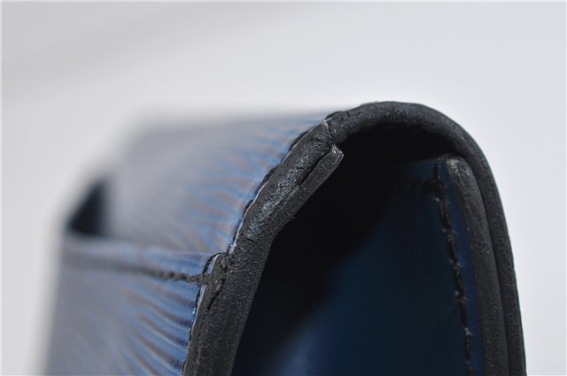 Authentic LOUIS VUITTON Epi Arts Deco Clutch Bag Blue M52635 LV 8473C