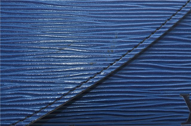 Authentic LOUIS VUITTON Epi Arts Deco Clutch Bag Blue M52635 LV 8473C