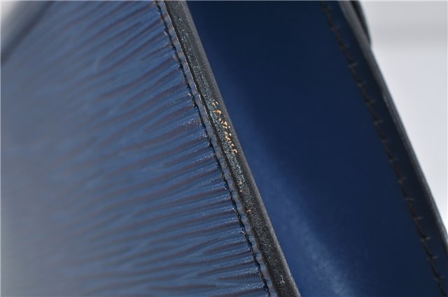 Authentic LOUIS VUITTON Epi Arts Deco Clutch Bag Blue M52635 LV 8473C