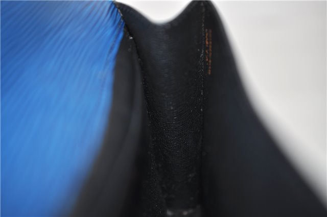 Authentic LOUIS VUITTON Epi Arts Deco Clutch Bag Blue M52635 LV 8473C