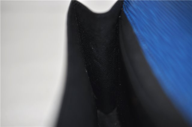 Authentic LOUIS VUITTON Epi Arts Deco Clutch Bag Blue M52635 LV 8473C