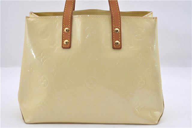 Authentic LOUIS VUITTON Vernis Reade PM Hand Bag Ivory White M91336 LV 8474C