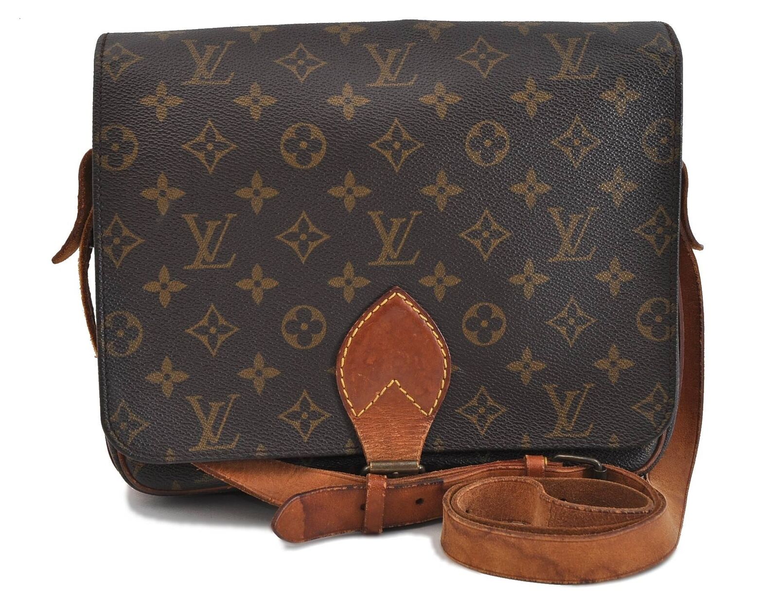 Auth LOUIS VUITTON Monogram Cartouchiere GM Shoulder Cross Bag M51252 LV 8477B