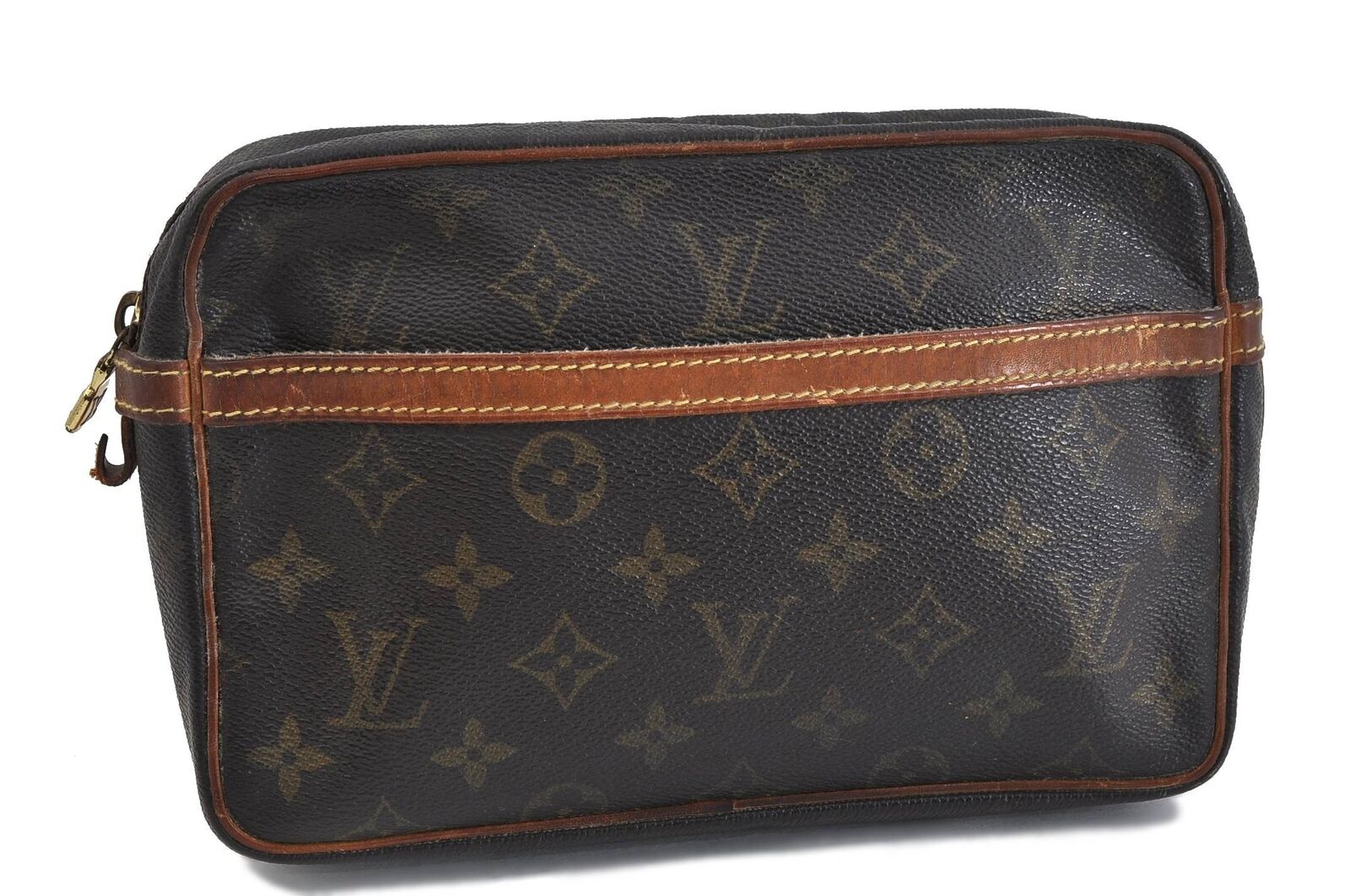 Authentic LOUIS VUITTON Monogram Compiegne 23 Clutch Hand Bag M51847 LV 8479B