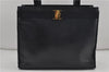 Authentic Salvatore Ferragamo Vara Leather Shoulder Tote Bag Navy Blue SF 8482D