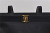 Authentic Salvatore Ferragamo Vara Leather Shoulder Tote Bag Navy Blue SF 8482D