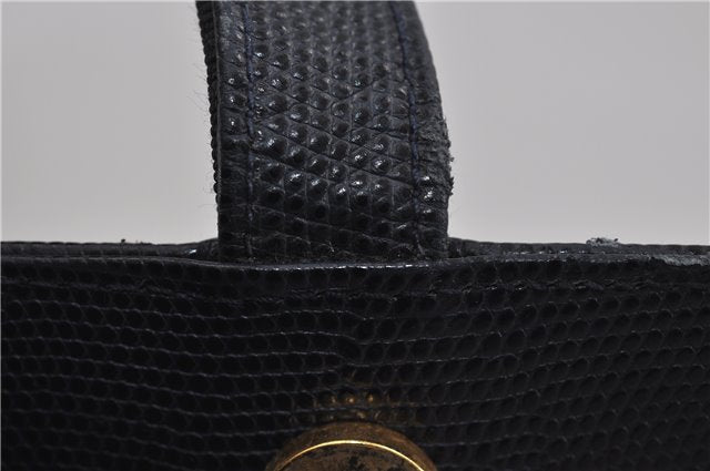 Authentic Salvatore Ferragamo Vara Leather Shoulder Tote Bag Navy Blue SF 8482D