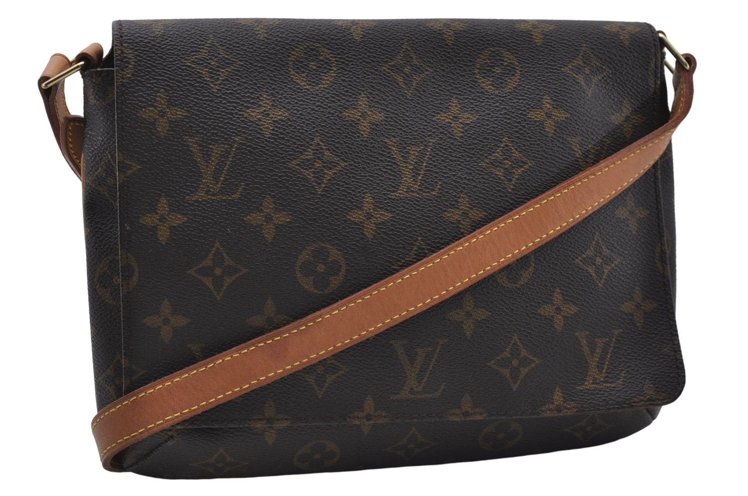 Authentic Louis Vuitton Monogram Musette Tango Shoulder Bag M51257 LV 8486D