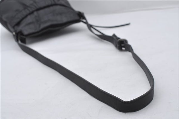 Authentic BURBERRY Vintage Leather Shoulder Cross Body Bag Purse Black 8486E