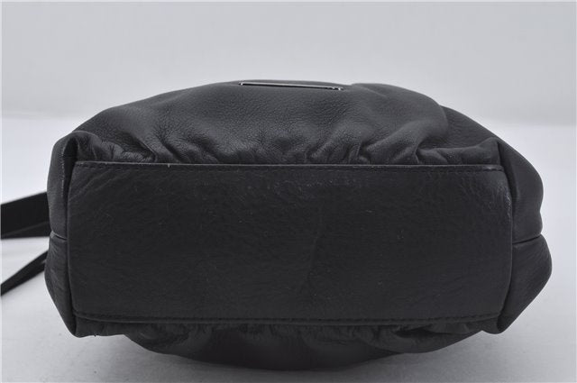 Authentic BURBERRY Vintage Leather Shoulder Cross Body Bag Purse Black 8486E