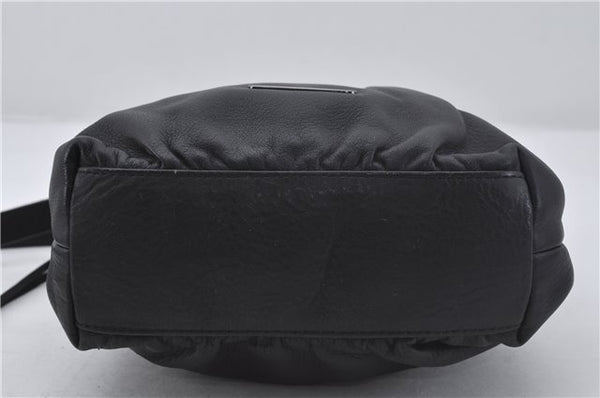 Authentic BURBERRY Vintage Leather Shoulder Cross Body Bag Purse Black 8486E