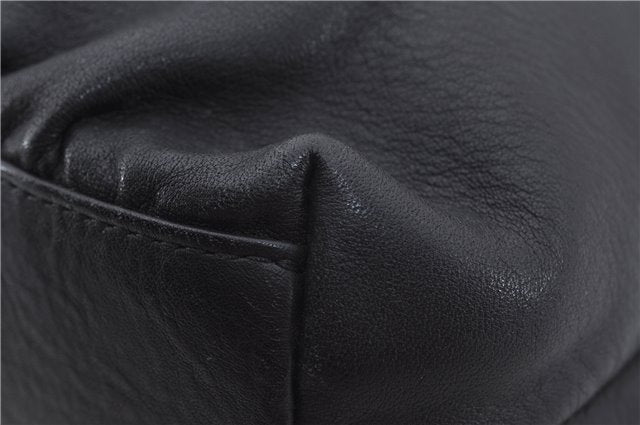 Authentic BURBERRY Vintage Leather Shoulder Cross Body Bag Purse Black 8486E