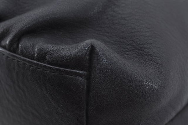 Authentic BURBERRY Vintage Leather Shoulder Cross Body Bag Purse Black 8486E