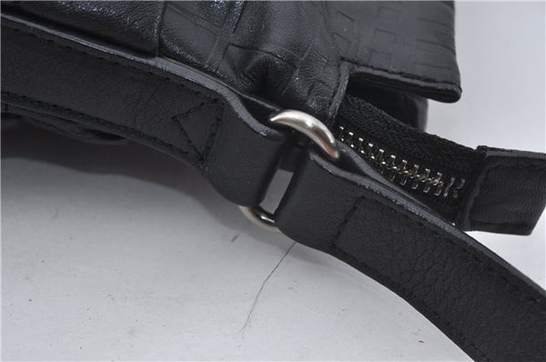 Authentic BURBERRY Vintage Leather Shoulder Cross Body Bag Purse Black 8486E