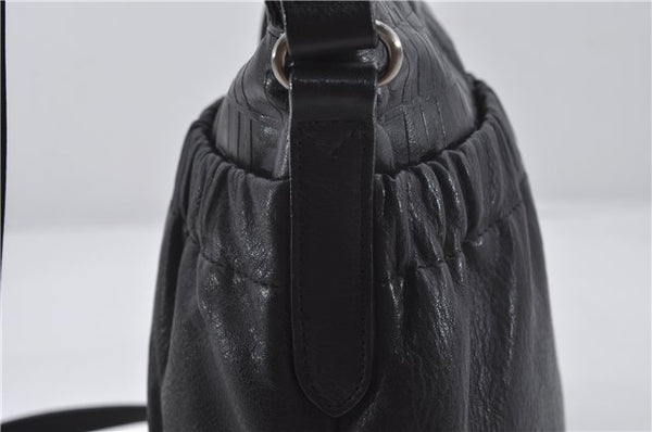 Authentic BURBERRY Vintage Leather Shoulder Cross Body Bag Purse Black 8486E