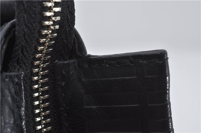 Authentic BURBERRY Vintage Leather Shoulder Cross Body Bag Purse Black 8486E