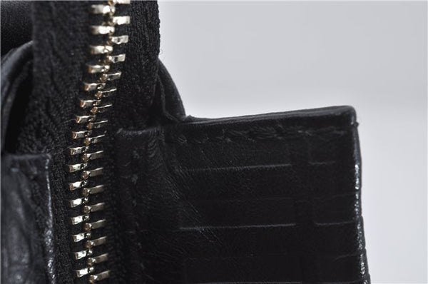 Authentic BURBERRY Vintage Leather Shoulder Cross Body Bag Purse Black 8486E