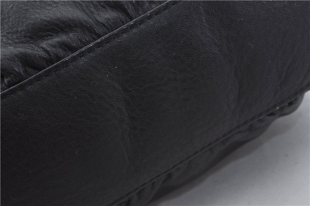 Authentic BURBERRY Vintage Leather Shoulder Cross Body Bag Purse Black 8486E