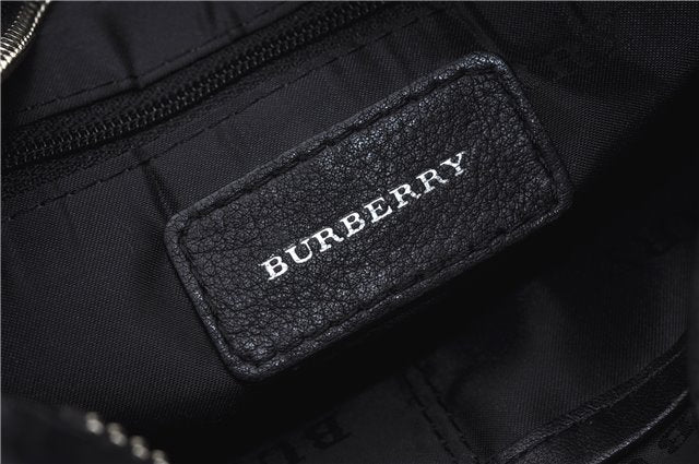 Authentic BURBERRY Vintage Leather Shoulder Cross Body Bag Purse Black 8486E
