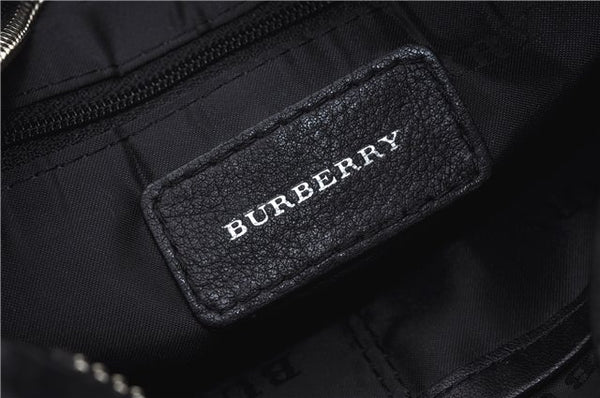 Authentic BURBERRY Vintage Leather Shoulder Cross Body Bag Purse Black 8486E
