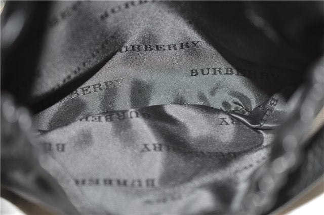 Authentic BURBERRY Vintage Leather Shoulder Cross Body Bag Purse Black 8486E