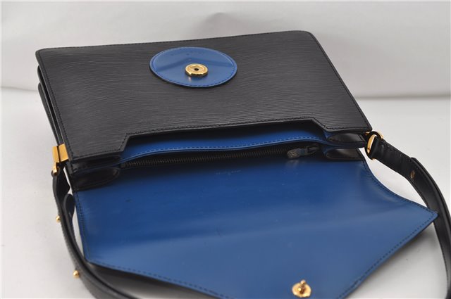 Auth Louis Vuitton Epi Oche Shoulder Cross Body Bag Black Blue M52445 LV 8487D