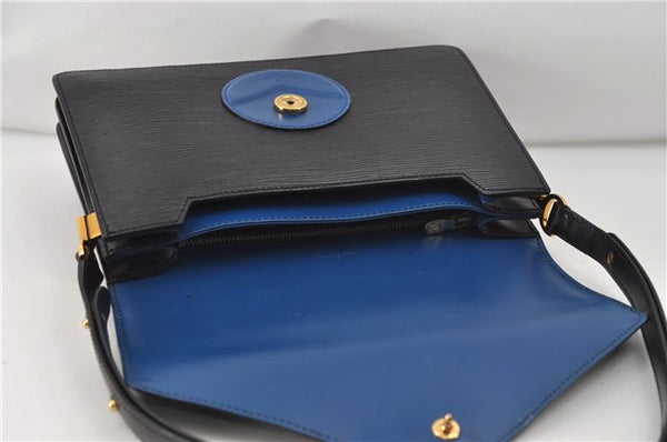Auth Louis Vuitton Epi Oche Shoulder Cross Body Bag Black Blue M52445 LV 8487D