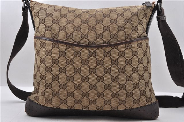 Authentic GUCCI Shoulder Cross Body Bag GG Canvas Leather 145857 Brown 8488C