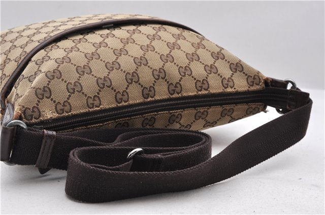 Authentic GUCCI Shoulder Cross Body Bag GG Canvas Leather 145857 Brown 8488C